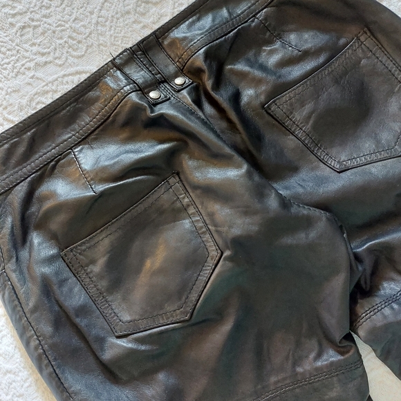 PATRIZIA PEPE FIRENZE VINTAGE ITALIAN LAMBSKIN CROP PANTS - Picture 10 of 16